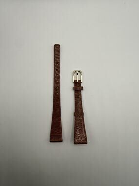 14mm KREISLER Genuine Lizard Tan NOS Vintage Watch Band & Gold-Tone Buckle